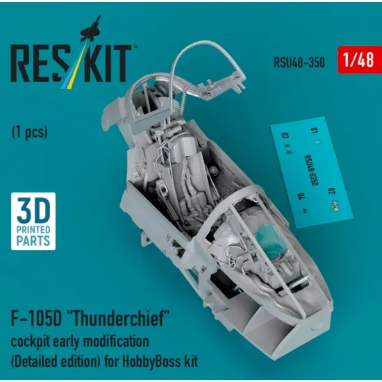 Reskit Rsu48-0350 1/48 F 105d Thunderchief Cockpit Early Modification Detailed Edition For Hobbyboss Kit 3d Printed