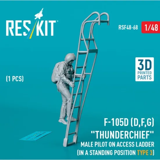 Reskit Rsf48-0068 1/48 F105 Dfg Thunderchief Male Pilot On Access Ladder In A Standing Position Type3 1pcs 3dprinted