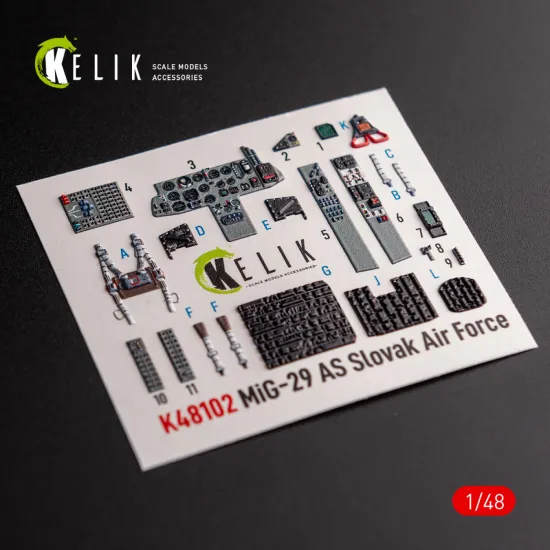 Kelik K48102 1/48 3d Decal For Mig-29as Interior For Academy Kit Kelik K48102 1/48 3d Decal For Mig-29as Interior For Academy Kit