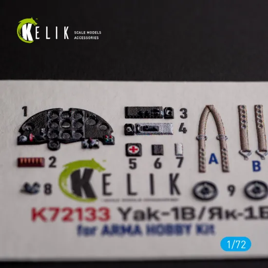 Kelik K72133 1/72 3d Decal For Yak-1b Interior 3d Decals For Arma Hobby