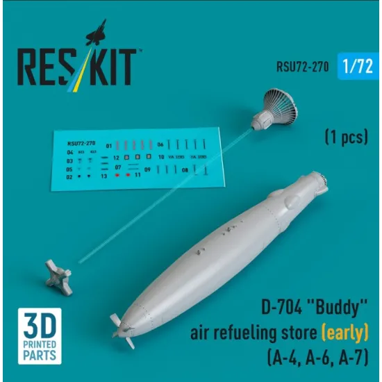Reskit Rsu72-0270 1/72 D-704 Buddy Air Refueling Store Early 1 Pcs A-4 A-6 A-7 3d Printed