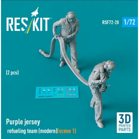 Reskit Rsf72-0020 1/72 Purple Jersey Refueling Team Modern Scene 1 2 Pcs 3d Printed