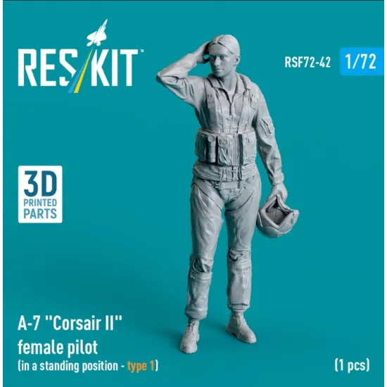 Reskit Rsf72-0042 1/72 A-7 Corsair 2 Female Pilot In A Standing Position - Type1 1pcs 3d Printed