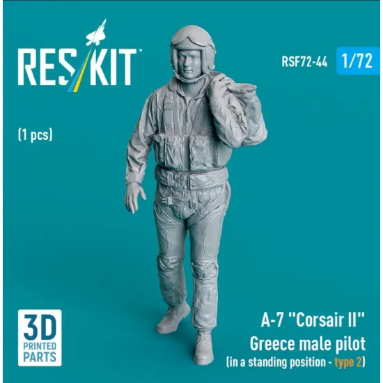 Reskit Rsf72-0044 1/72 A-7 Corsair 2 Greece Male Pilot In A Standing Position - Type 2 1 Pcs 3d Printed