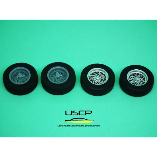Uscp 24p177 1/24 15 Inch Italian Wire Wheels For 250 Gto / Tires