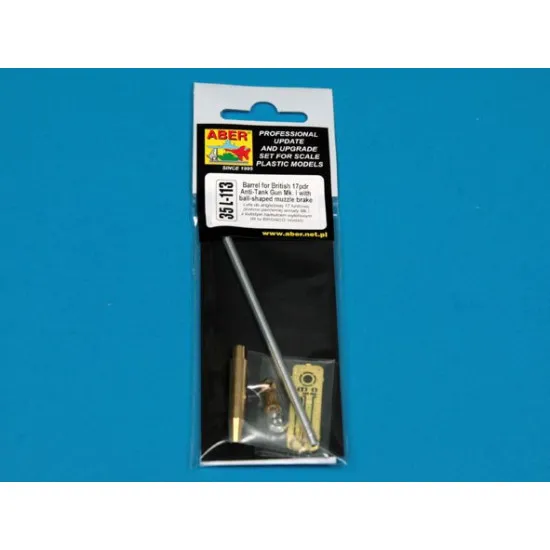 Barrel for British 17pdr Anti-Tank Gun Mk.I with ball-shaped muzzle brake 1/35 Aber 35-L113