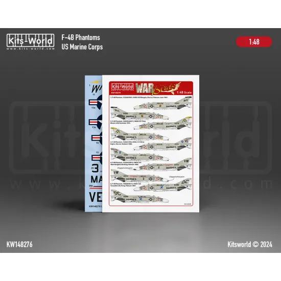 Kits World Kw148276 1/48 Decal For Us Marine Corps F-4b Phantom