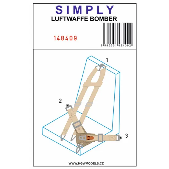 Hgw 148409 1/48 Decal Seatbelts For Luftwaffe Bomber Accessories Kit