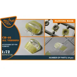 Clear Prop Cpa72156 1/72 Ch-46 Painting Mask On Yellow Kabuki Paper For Fujimi Kits