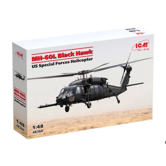 Icm 48360 1/48 Mh-60l Black Hawk Us Special Forces Helicopter Plastic Model Kit