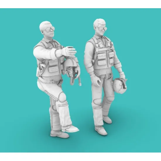 Rise144 Models Rm32003 1/32 Vietnam Pilots Standing/Climbing Set1