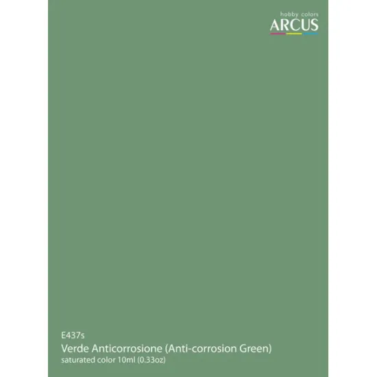 Arcus A437 Acrylic Paint Verde Anticorrosione Anti Corrosion Green Saturated Color 10ml