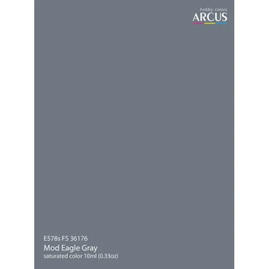 Arcus A578 Acrylic Paint Fs 36176 Mod Eagle Gray Saturated Color 10ml