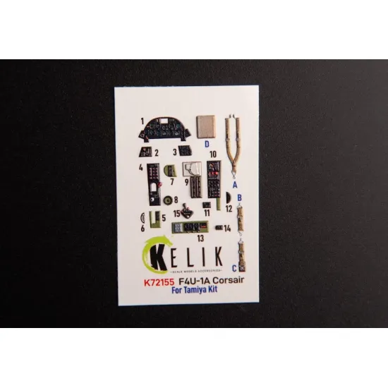 Kelik K72155 1/72 F4u 1a Corsair Interior 3d Decals For Tamiya Kit Kelik K72155 1/72 F4u 1a Corsair Interior 3d Decals For Tamiya Kit