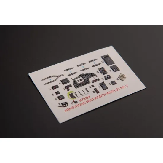 Kelik K72159 1/72 Armstrong Whitworth Whitley Mk V Interior 3d Decals For Airfix Kit