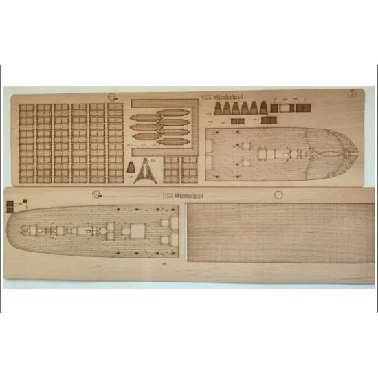 Orel380/3 1/200 Wood Veneer Decks For Uss Mississippi Orel380/3 1/200 Wood Veneer Decks For Uss Mississippi