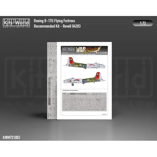 Kits World Kwm72-1003 1/72 Boeing B-17g Flying Fortress Wheels And Canopy Frame Paint Mask Outside Only Designed To Be Used With Revell Rv4283 Kits Kits World Kwm72-1003 1/72 Boeing B-17g Flying Fortress Wheels And Canopy Frame Paint Mask Outside Only Designed To Be Used With Revell Rv4283 Kits
