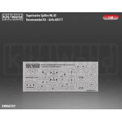 Kits World Kwm48-1019 1/48 Spitfire Mkxii Canopy/Wheel Masks