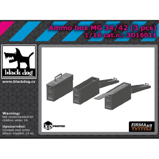 Black Dog 3d16011 1/16 Ammo Box M6 34/42 3pcs 3d Printed Black Dog 3d16011 1/16 Ammo Box M6 34/42 3pcs 3d Printed