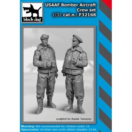 Black Dog F32168 1/32 Usaaf Bomber Aircraft Crews Set 2 Figures