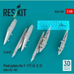 Reskit Rs48-0500 1/48 Pivot Pylons For F-111 A D E With Lau-105 4 Pcs 3d Printed