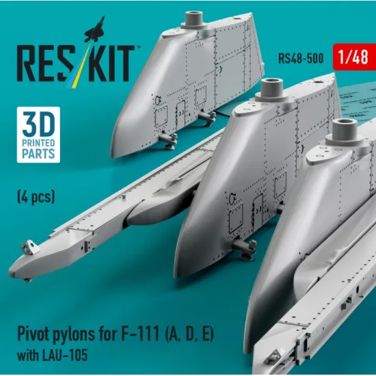 Reskit Rs48-0500 1/48 Pivot Pylons For F-111 A D E With Lau-105 4 Pcs 3d Printed