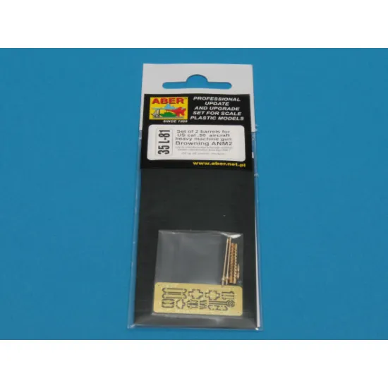 Set of 2 standard barrels for U.S aircraft machine guns cal .50 Browning ANM2 1/35 Aber 35-L81