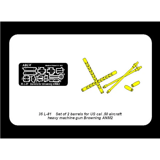 Set of 2 standard barrels for U.S aircraft machine guns cal .50 Browning ANM2 1/35 Aber 35-L81