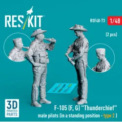 Reskit Rsf48-0073 1/48 F-105 F G Thunderchief Male Pilots In A Standing Position Type 2 2 Pcs 3d Printed