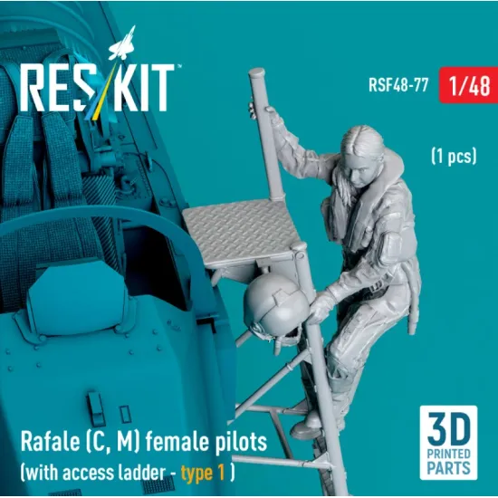 Reskit Rsf48-0077 1/48 Rafale C M Female Pilot With Access Ladder Type1 1pcs 3d Printed