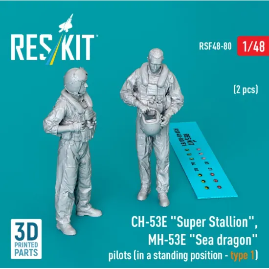 Reskit Rsf48-0080 1/48 Ch-53e Super Stallion Mh-53e Sea Dragon Pilots In A Standing Position Type1 2pcs 3d Printed Reskit Rsf48-0080 1/48 Ch-53e Super Stallion Mh-53e Sea Dragon Pilots In A Standing Position Type1 2pcs 3d Printed