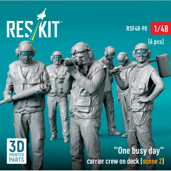 Reskit Rsf48-0090 1/48 One Busy Day Carrier Crew On Deck Scene2 6pcs 3d Printed Reskit Rsf48-0090 1/48 One Busy Day Carrier Crew On Deck Scene2 6pcs 3d Printed