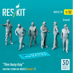 Reskit Rsf32-0075 1/32 One Busy Day Carrier Crew On Deck Scene 1 6 Pcs 3d Printed