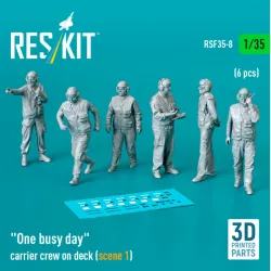 Reskit Rsf35-0008 1/35 One Busy Day Carrier Crew On Deck Scene1 6pcs 3d Printed