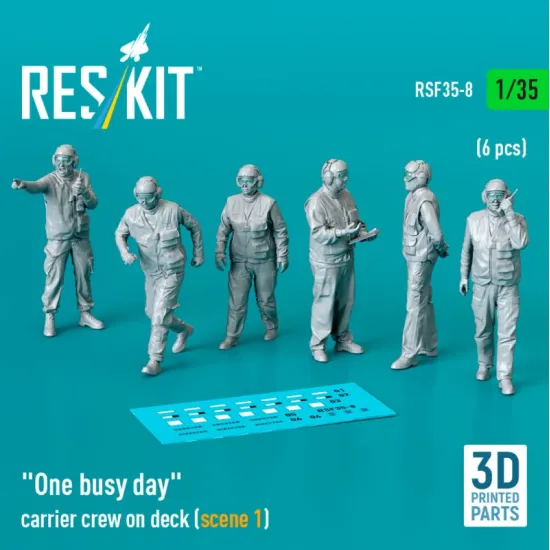 Reskit Rsf35-0008 1/35 One Busy Day Carrier Crew On Deck Scene1 6pcs 3d Printed Reskit Rsf35-0008 1/35 One Busy Day Carrier Crew On Deck Scene1 6pcs 3d Printed