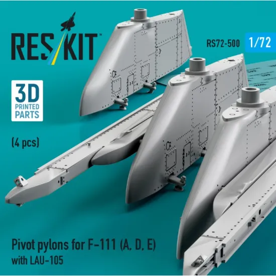 Reskit Rs72-0500 1/72 Pivot Pylons For F-111 A D E With Lau-105 4 Pcs
