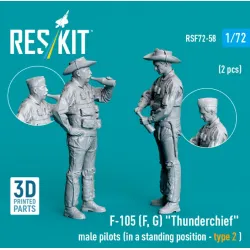 Reskit Rsf72-0058 1/72 F-105 F G Thunderchief Male Pilots In A Standing Position Type 2 2 Pcs 3d Printed