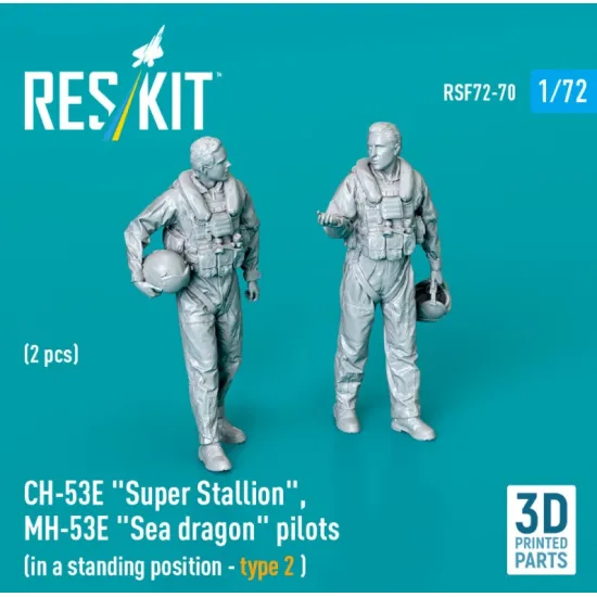 Reskit Rsf72-0070 1/72 Ch-53e Super Stallion Mh-53e Sea Dragon Pilots In A Standing Position Type2 2pcs 3d Printed Reskit Rsf72-0070 1/72 Ch-53e Super Stallion Mh-53e Sea Dragon Pilots In A Standing Position Type2 2pcs 3d Printed