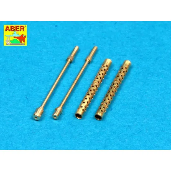 Set of 2 turned barrels for U.S. cal .30 machine guns Browning M-1919 A4 1/48 Aber 48-L19