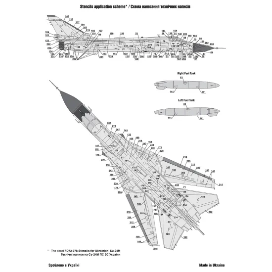 Foxbot 72-080 1/72 Digital Sukhoi Su-24m/Mr Ukrainian Air Force For Trumpeter Dragon Kits Foxbot 72-080 1/72 Digital Sukhoi Su-24m/Mr Ukrainian Air Force For Trumpeter Dragon Kits
