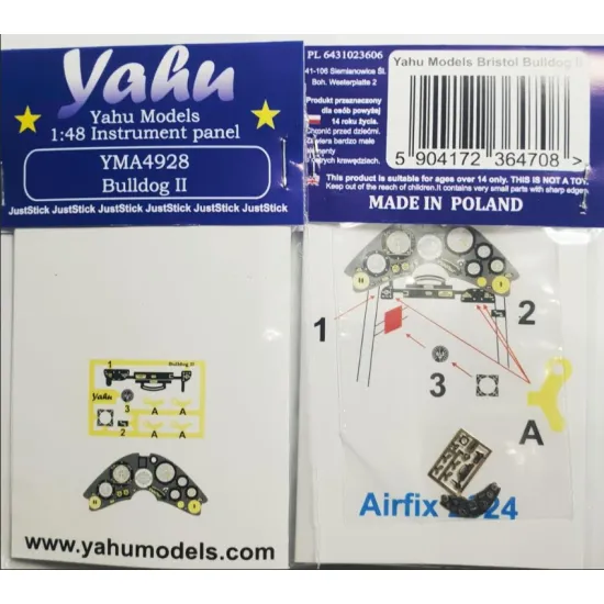 Yahu Model Yma4928 1/48 Instrument Panel For Bristol Bulldog 2 For Airfix