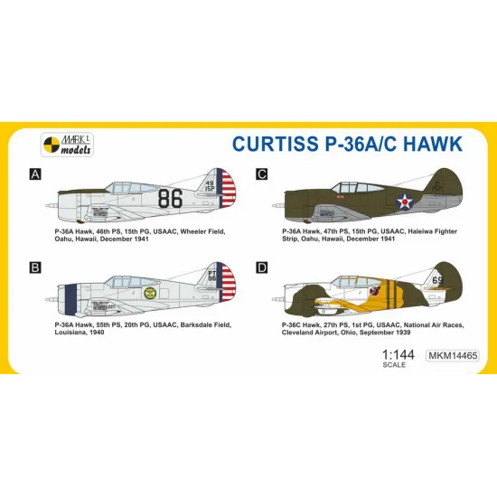 Mark I Mkm144065 1/144 Curtiss P-36 Hawk Usaac 2in1