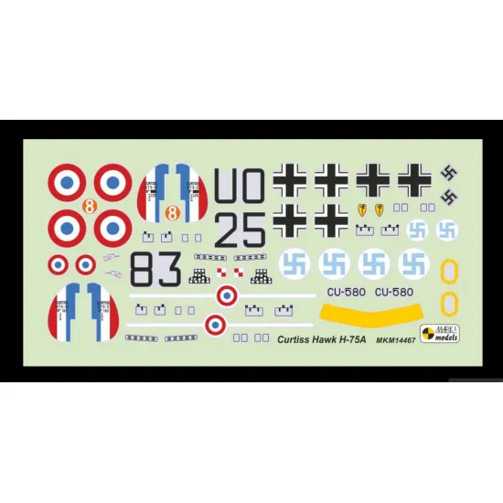 Mark I Mkm144066 1/144 Curtiss H-75/Mohawk Mk3 French British Fighter 2in1