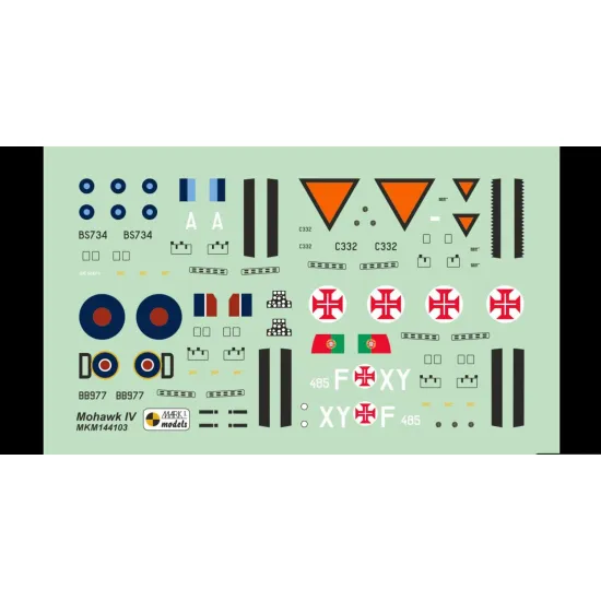 Mark I Mkm144103 1/144 Mohawk Iv/Curtiss H-75a-7 Overseas Service 2in1