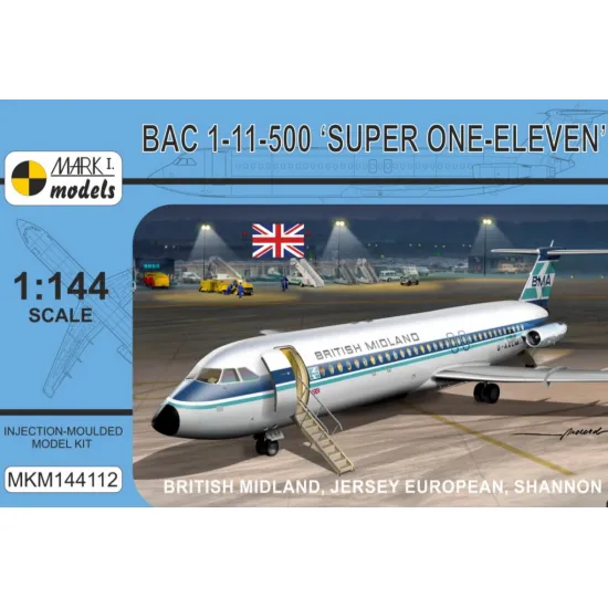 Mark I Mkm144112 1/144 Bac 1-11-500 British Midland Jersey European Shannon
