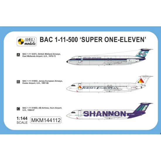 Mark I Mkm144112 1/144 Bac 1-11-500 British Midland Jersey European Shannon