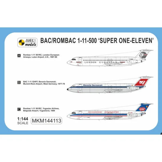 Mark I Mkm144113 1/144 Bac/Rombac 1-11-500 London European Bavaria Germanair Jat
