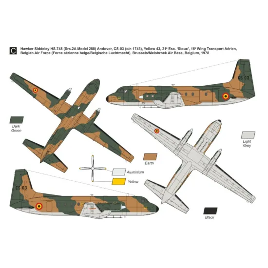 Mark I Mkm144120 1/144 Hs 748 Andover Military Europe