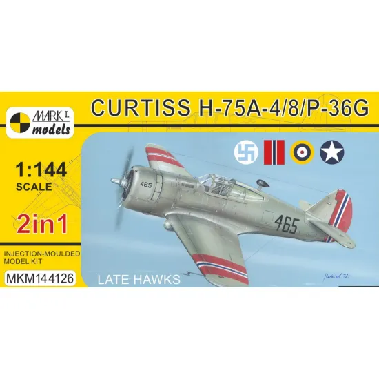 Mark I Mkm144126 1/144 Curtiss H-75a-4/A-8/P-36g Late Hawks 2in1
