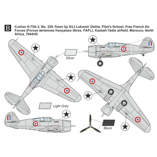 Mark I Mkm144144 1/144 Curtiss H-75a/Mohawk Iv Allied Pilots 2in1